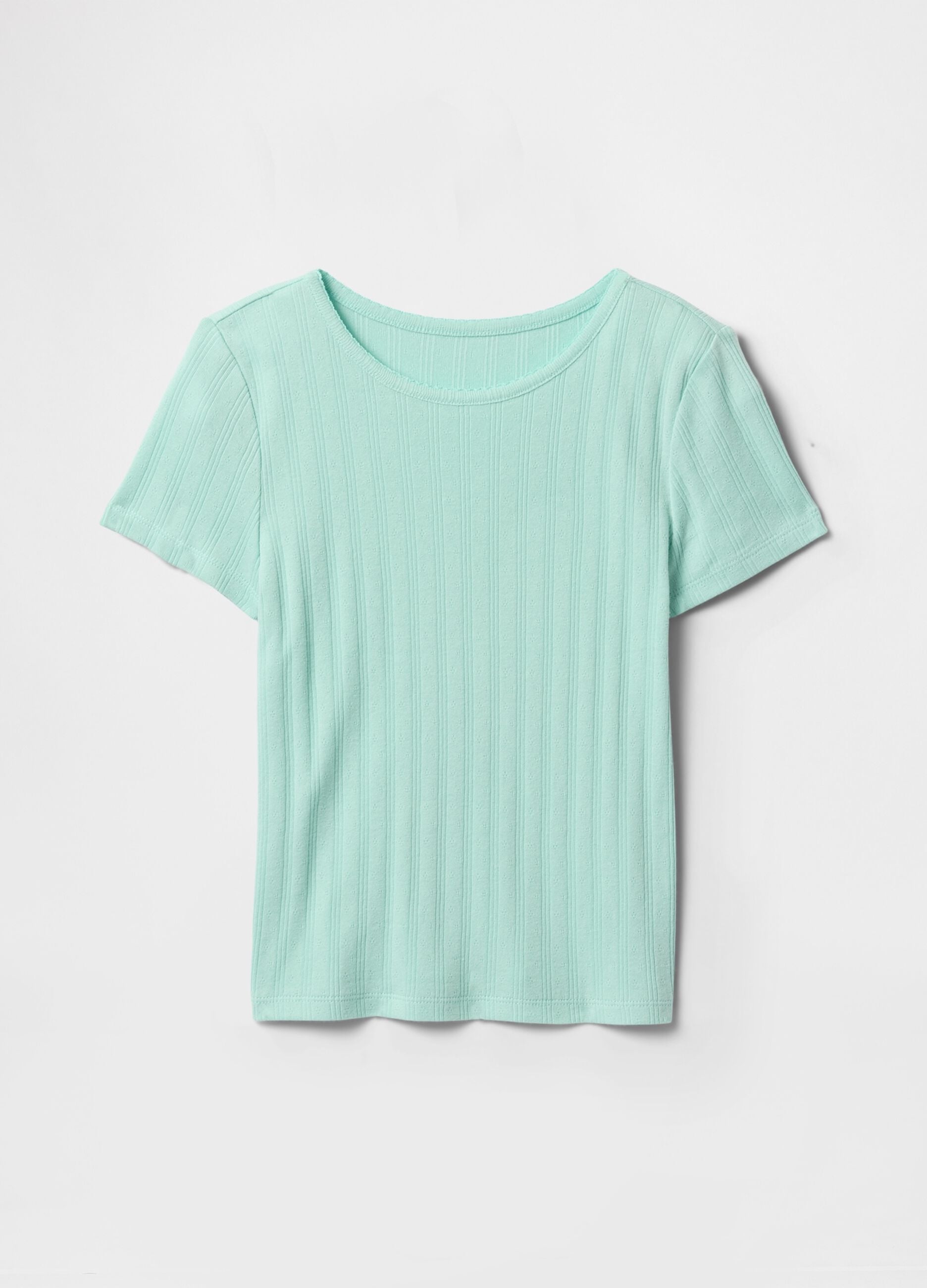 Girls' light blue pure cotton t-shirt