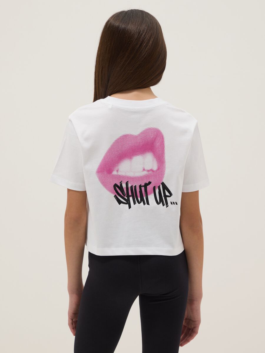 T-shirt bianca a maniche corte in puro cotone_1