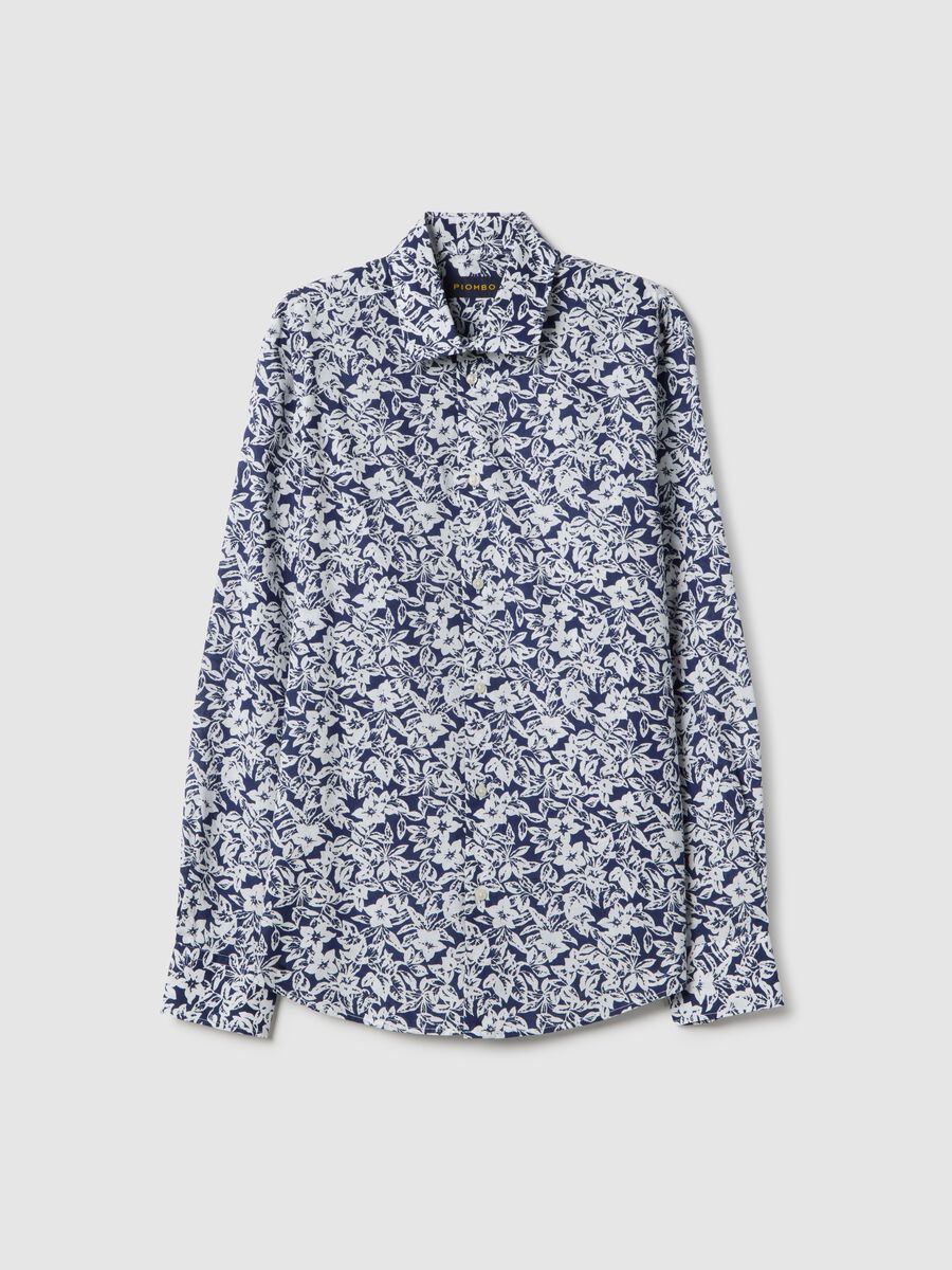 Multicolour pure cotton shirt with regular fit and floral pattern_4