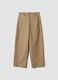 The Iconic Pants beige stretch cotton-blend barrel-fit trousers_0