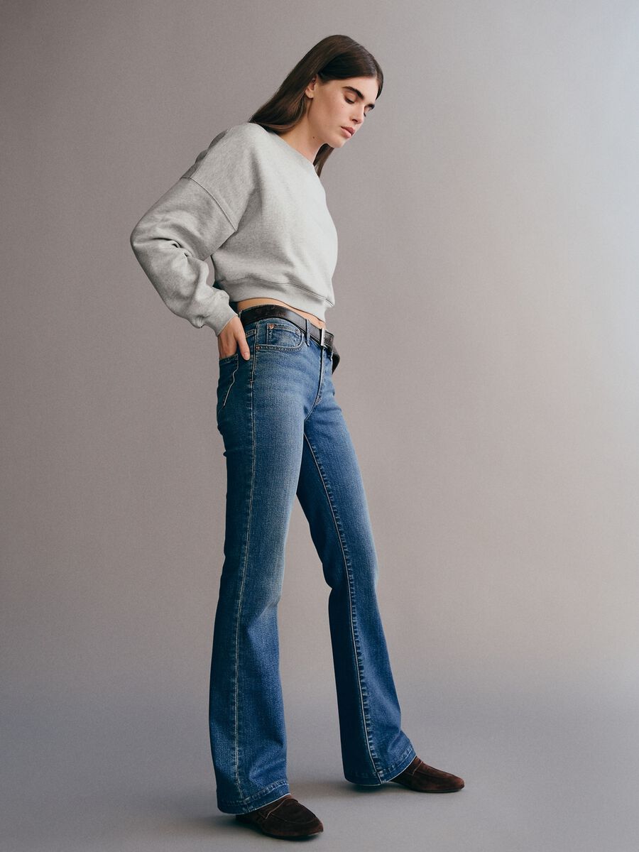 Jeans flare fit in misto cotone_6
