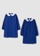2-pack of blue school aprons with white collar_0