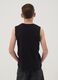 Black slogan vest top in pure cotton, oversized fit_1