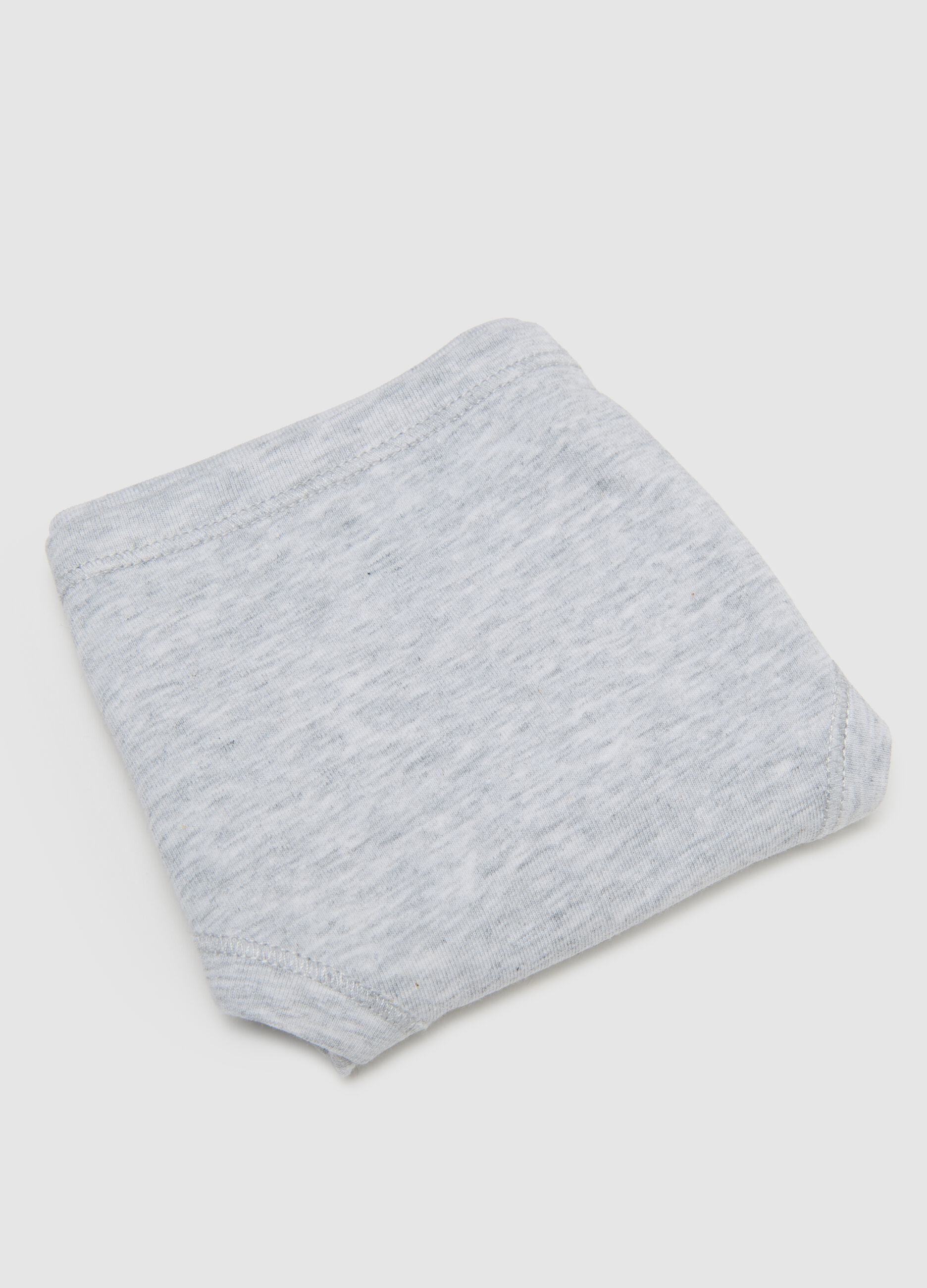 Grey stretch cotton regular fit girl's briefs