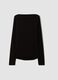 Black stretch viscose, silk and wool T-shirt with draping_6