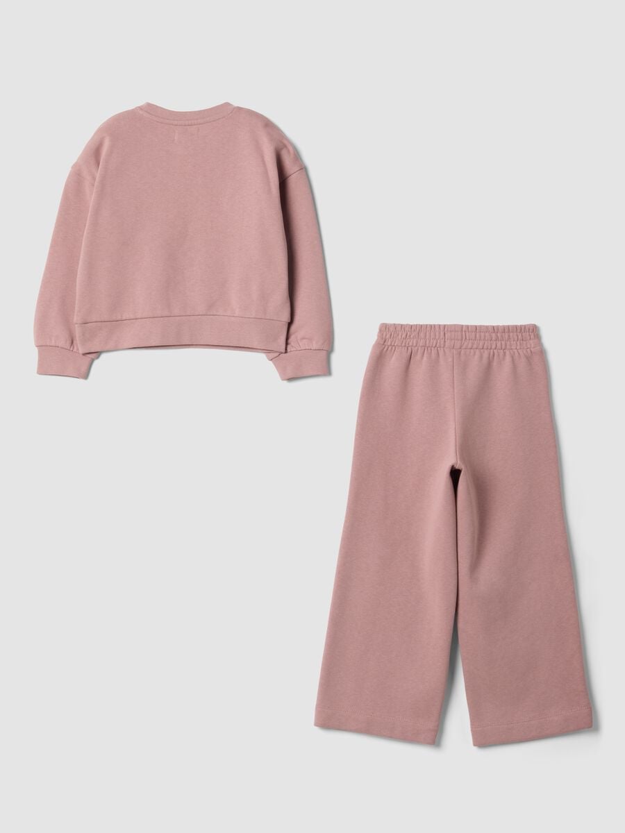 Pink cotton-blend tracksuit with ribbed collar_1