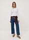 Blue wide-leg stretch cotton jeans_0