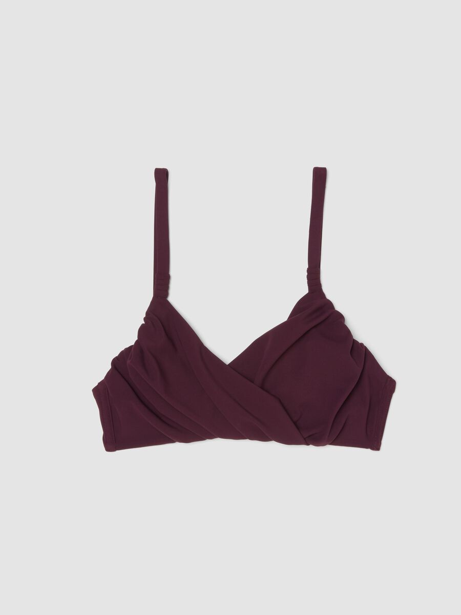 Purple shaping bikini top in stretchy fabric_4