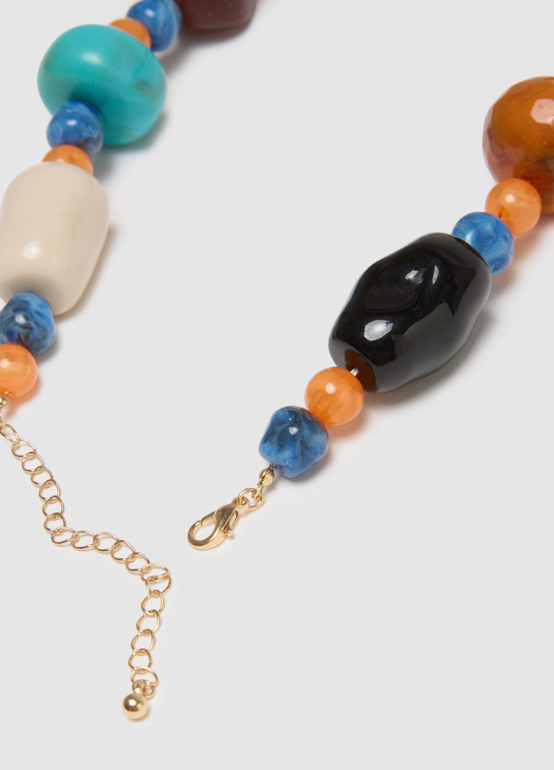 Multicolour resin necklace with adjustable clasp