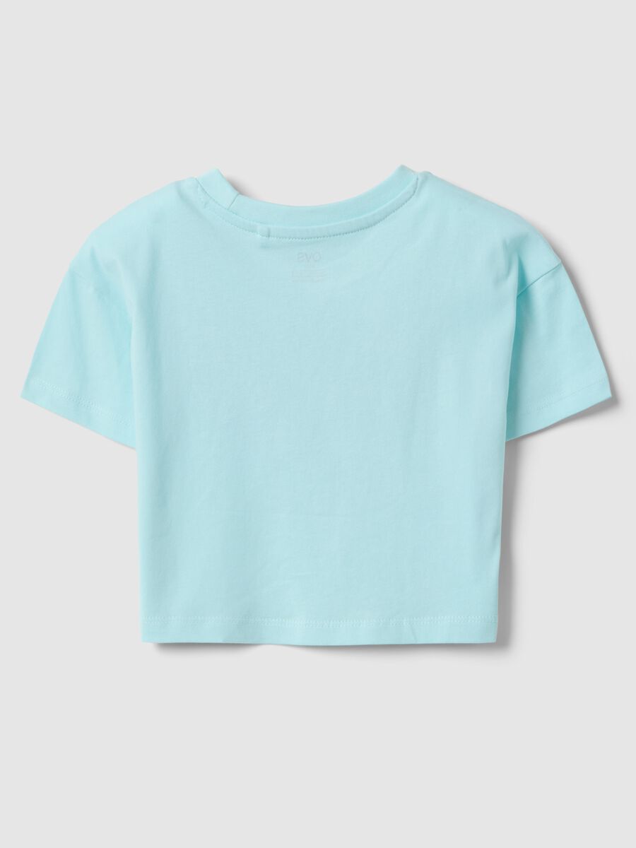 Girl's blue boxy fit pure cotton T-shirt with print_1