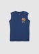 Children's pure cotton blue tank top regular fit_0
