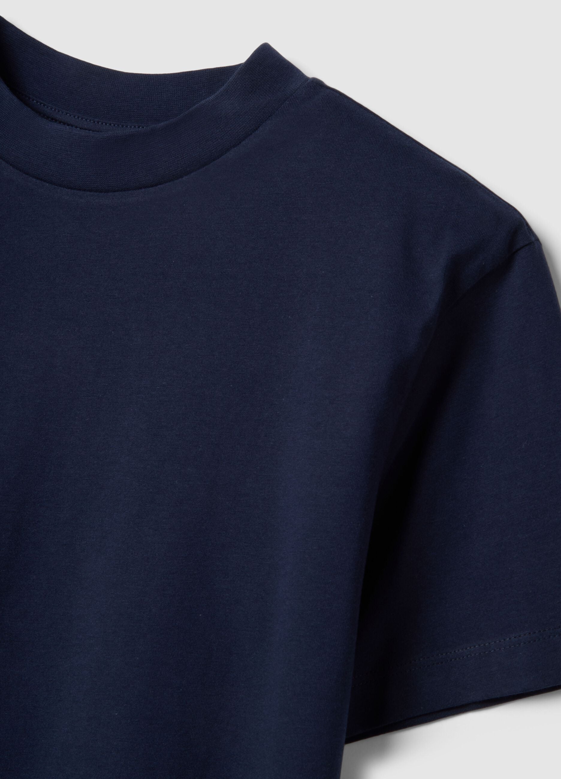 Regular fit blue pure cotton T-shirt