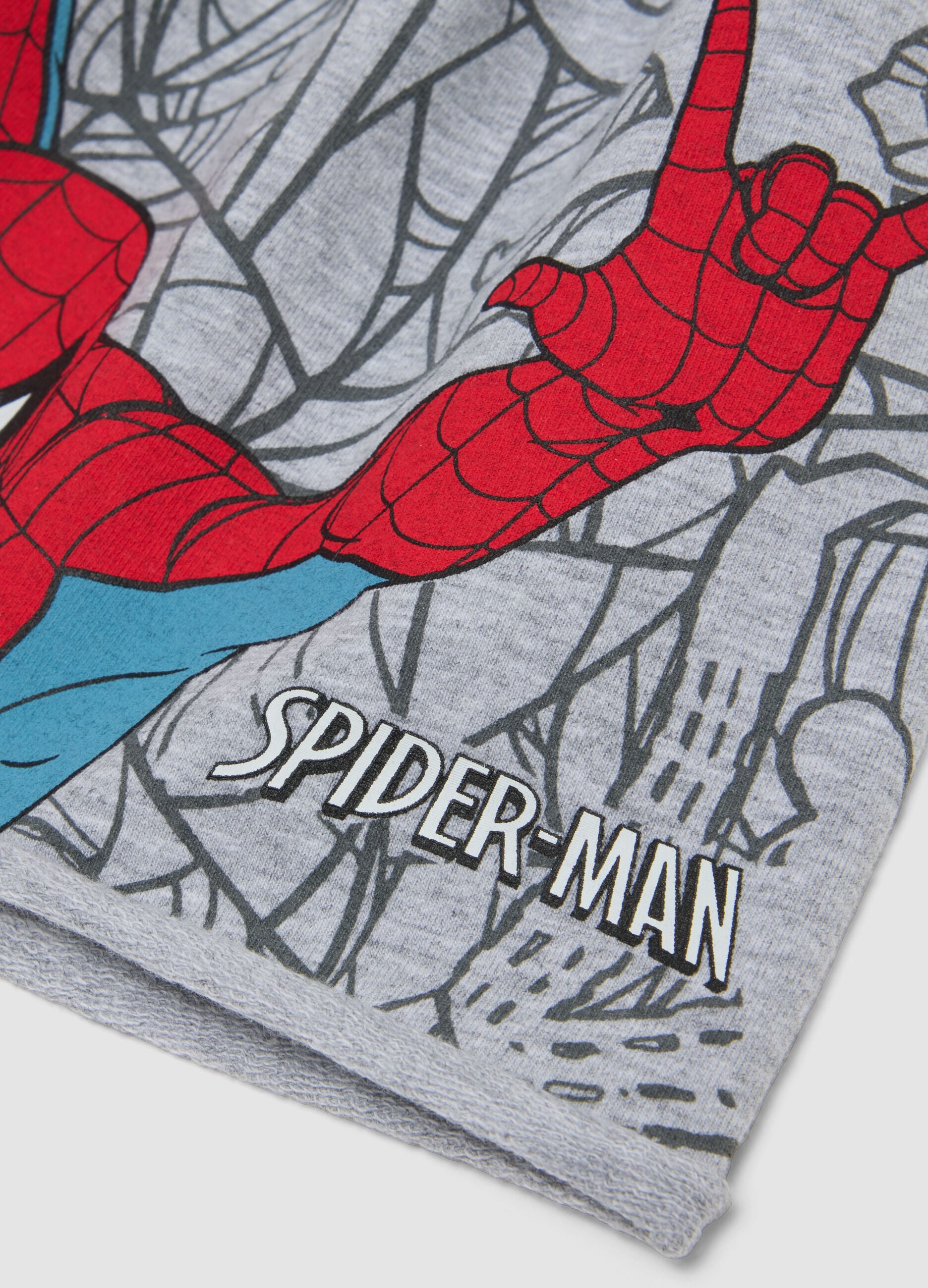 Grey stretch cotton jersey hat with MARVEL Spider-Man print for boys