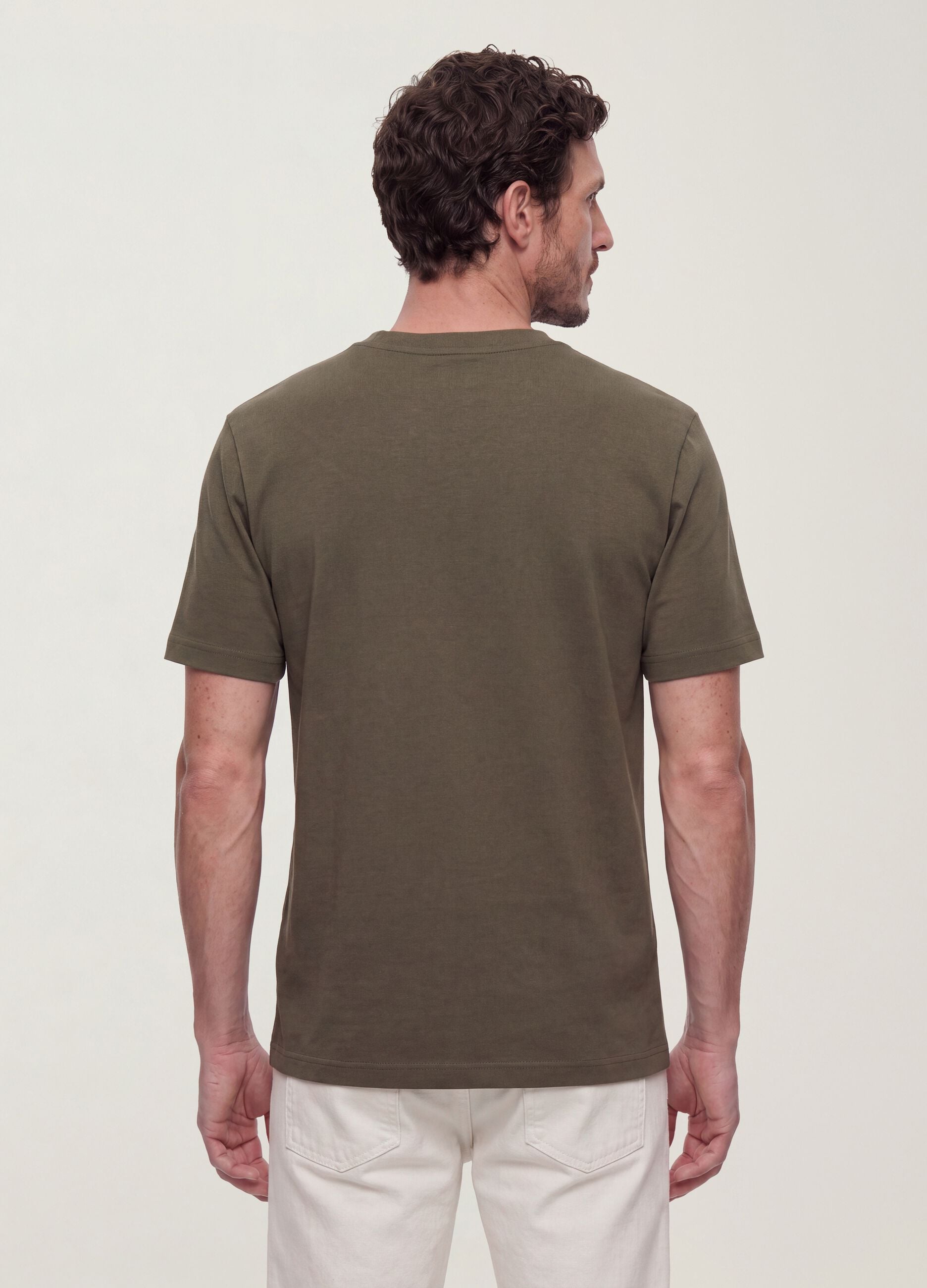The Iconic Tee green pure cotton regular-fit short-sleeve T-shirt