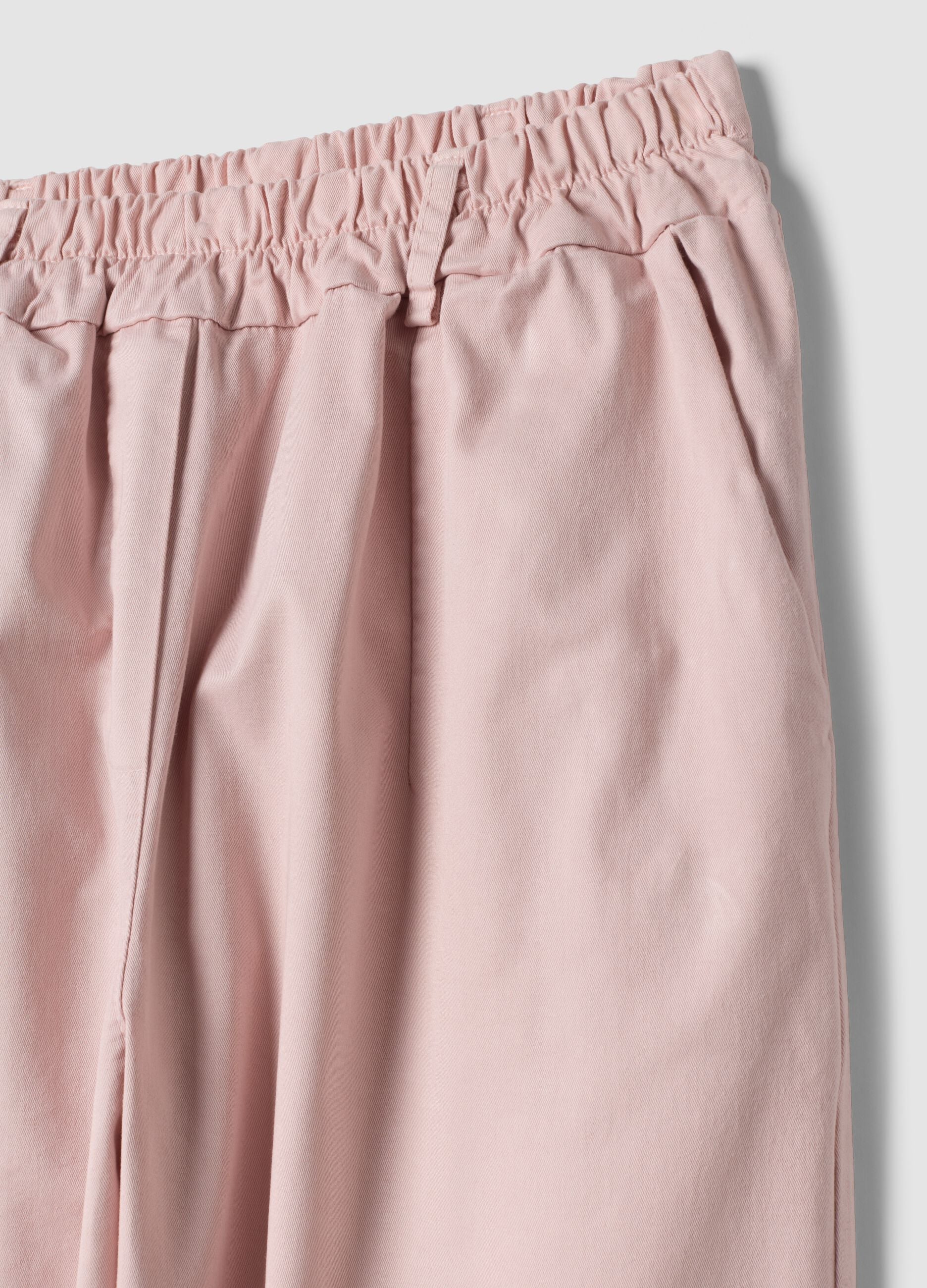Pink regular-fit stretch cotton trousers