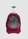 Red wheeled backpack with trolley handle and zip pockets_2