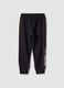 Black cotton-blend jogger trousers with drawstring and Ducati logo_1
