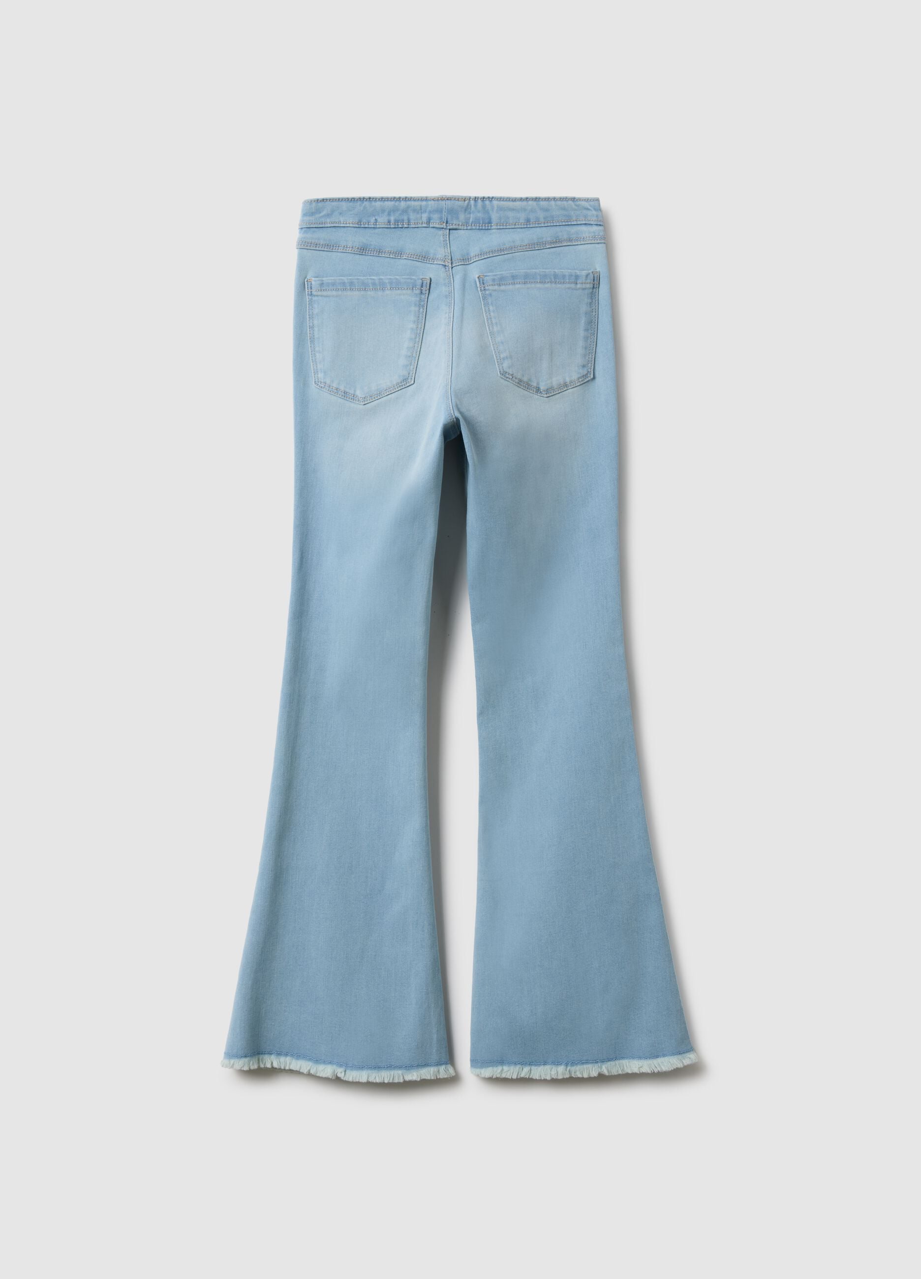 Girls' Stretch Cotton Flare Jeggings in Blue