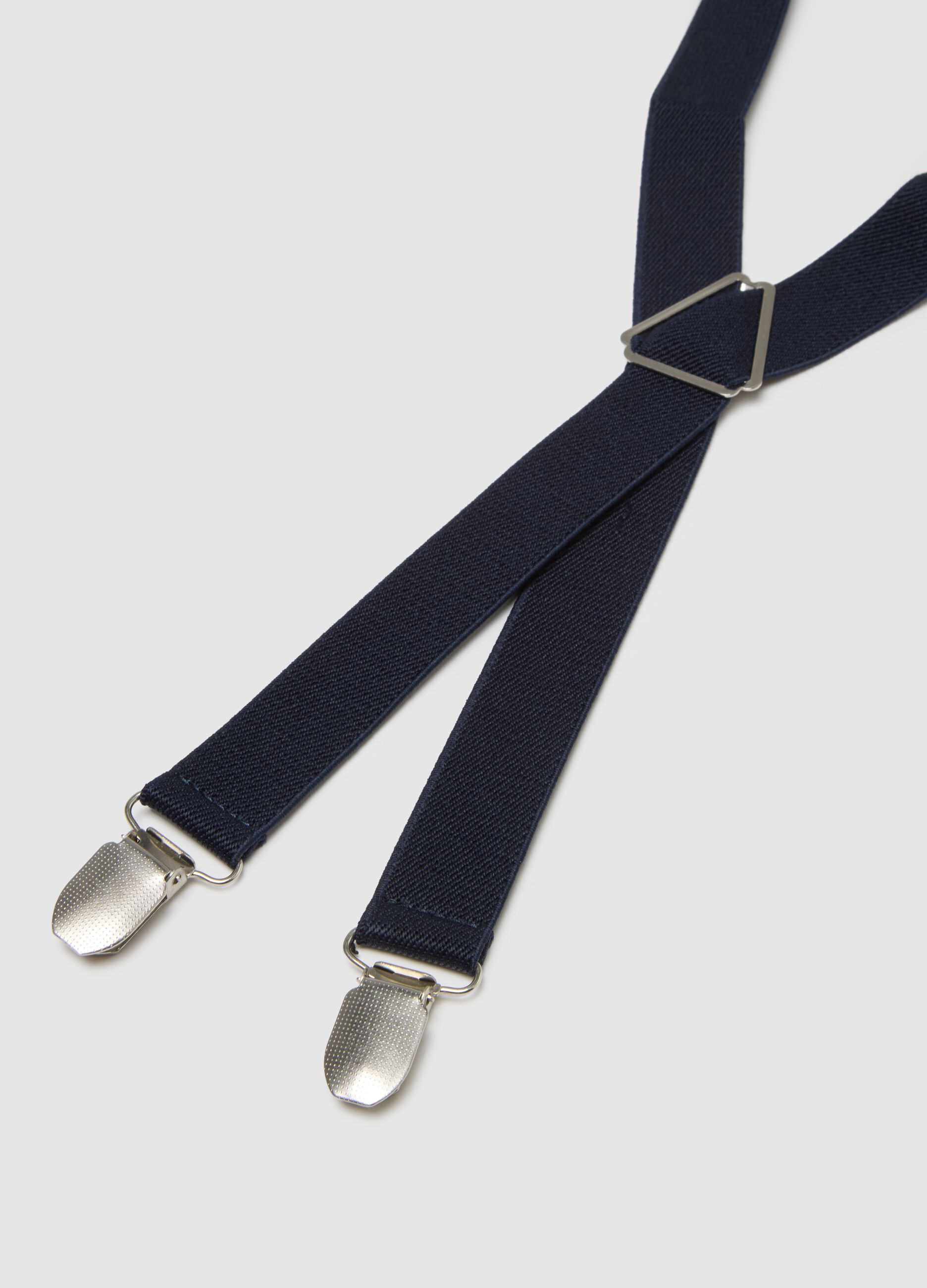 Blue braces with adjustable closure