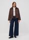 Brown cotton-blend parka jacket with hood and ribbed collar_1