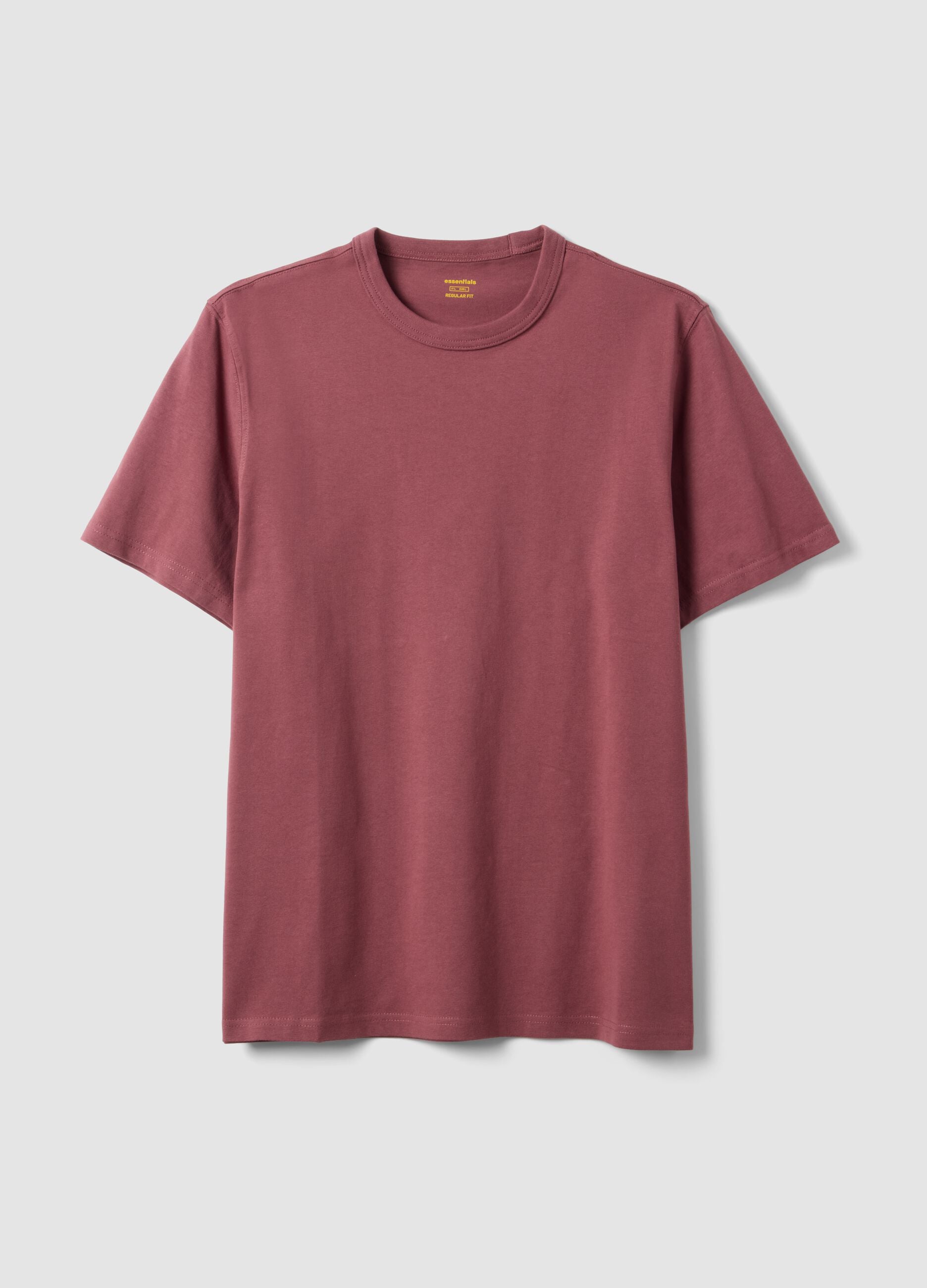 Regular fit red pure cotton short sleeve t-shirt