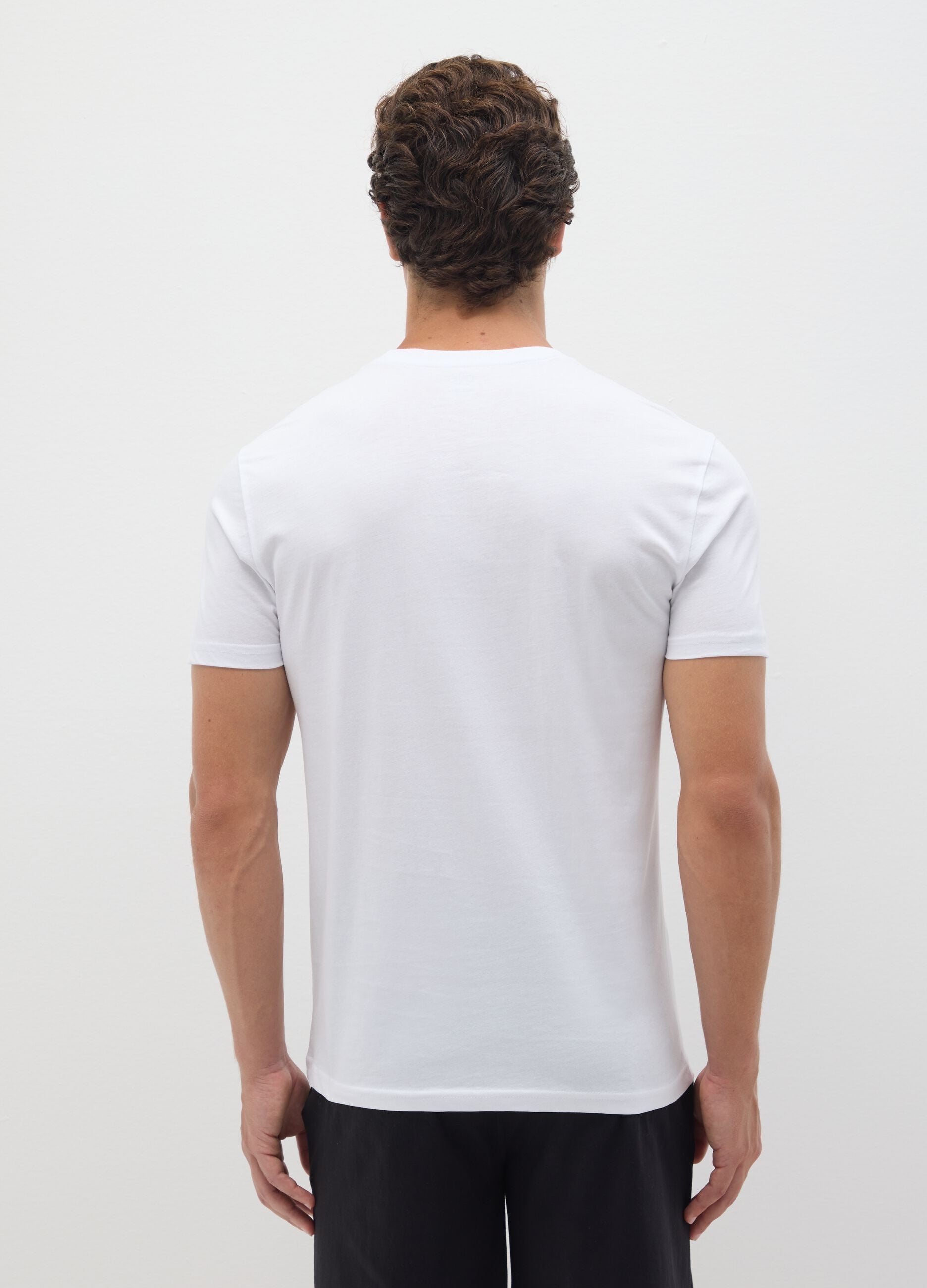 Men's White Pure Cotton T-Shirt