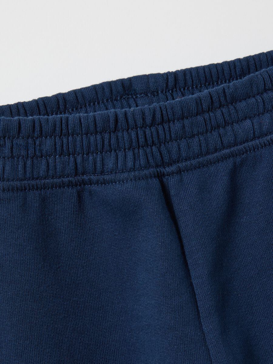 Girl's Blue Cotton Jogger Trousers with Regular Fit_2