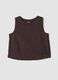 Brown regular-fit top in viscose, cotton and linen blend_4