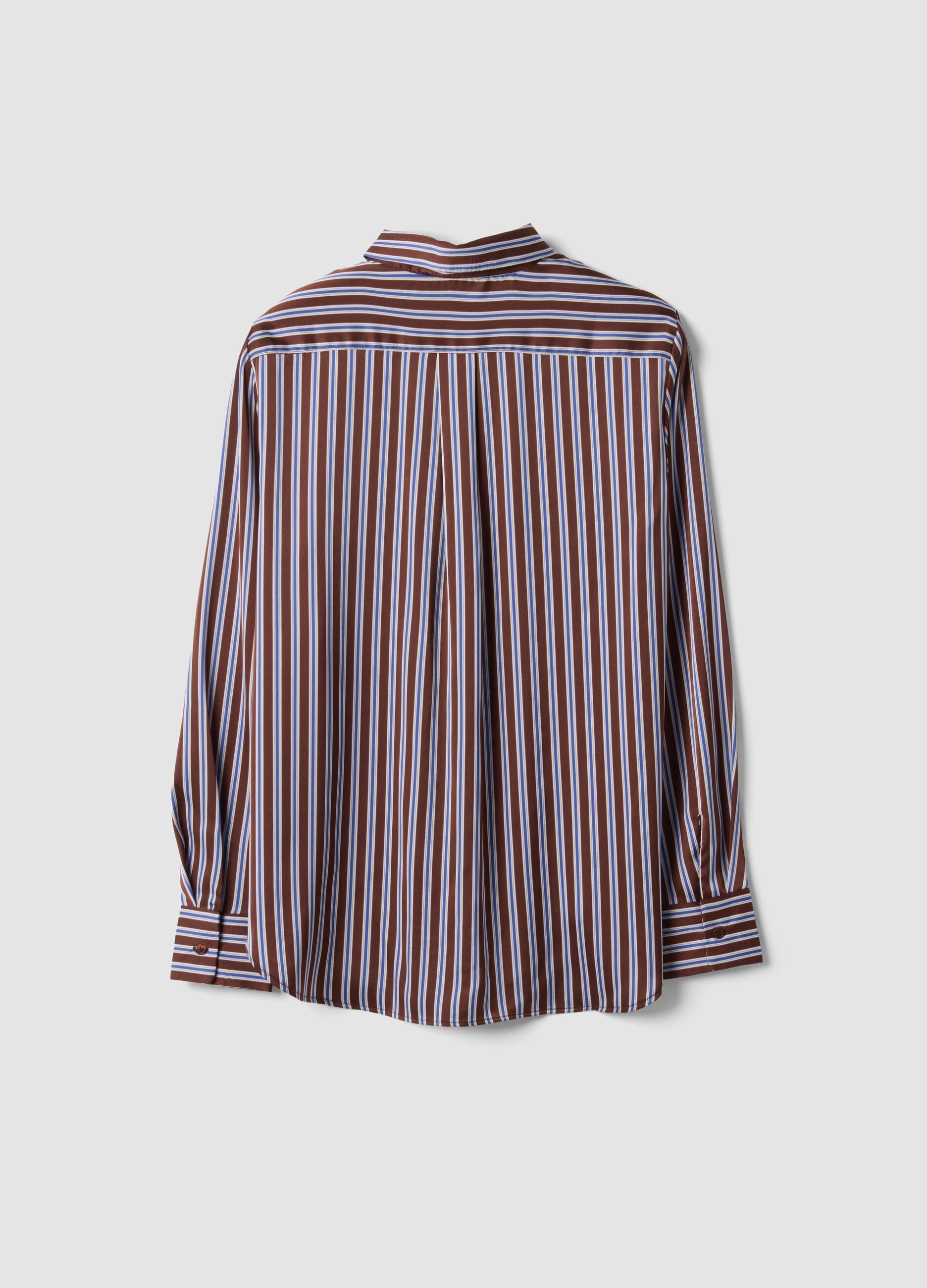 Multicolour regular-fit striped stretch shirt