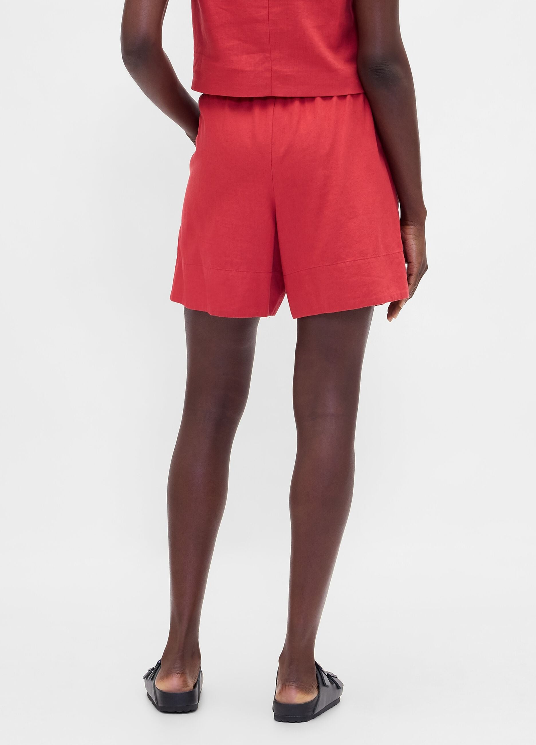 Linen and viscose blend shorts
