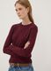 Red long-sleeve viscose-blend top_0