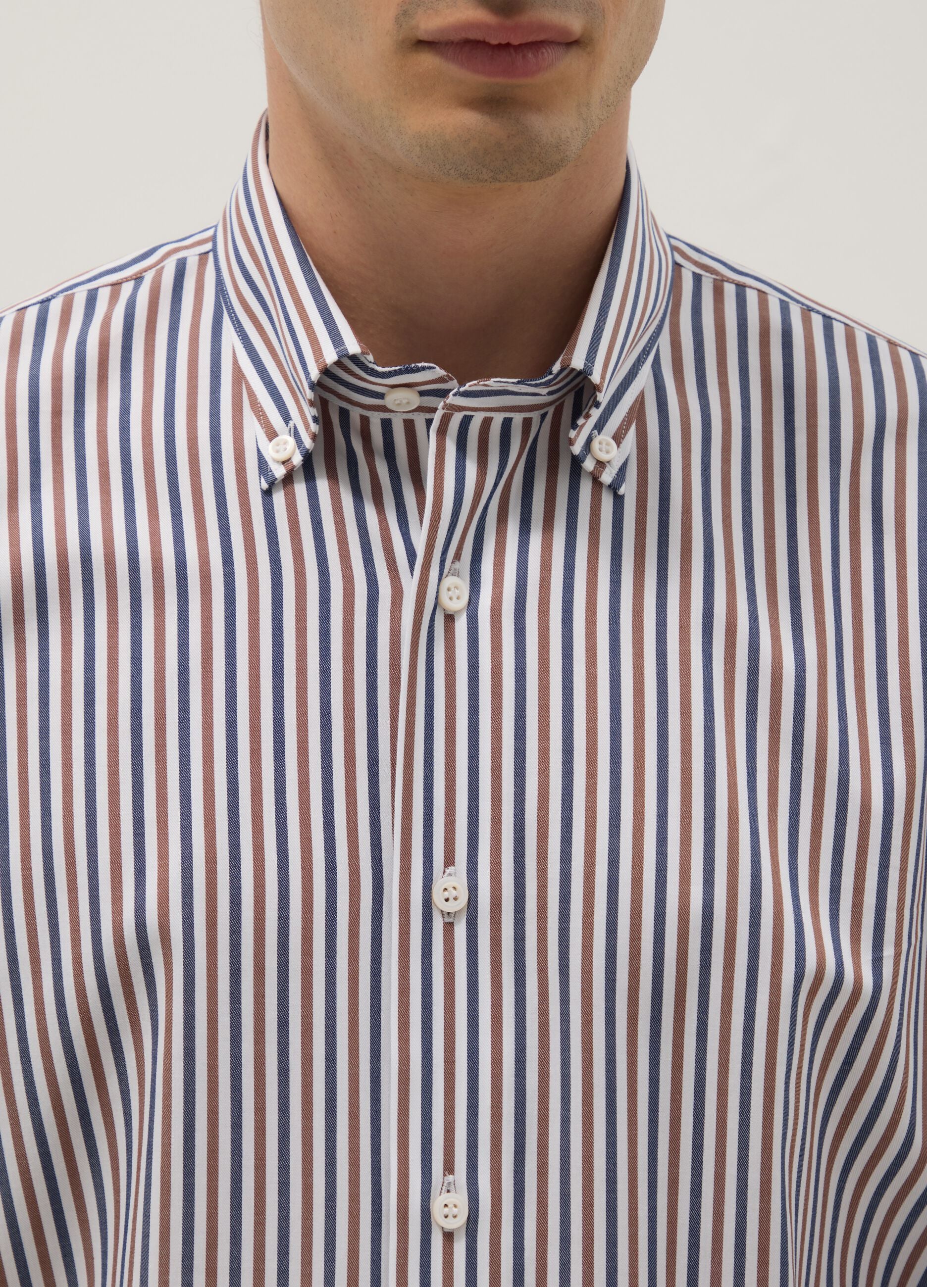 Multicolour Striped Pure Cotton Shirt Regular Fit