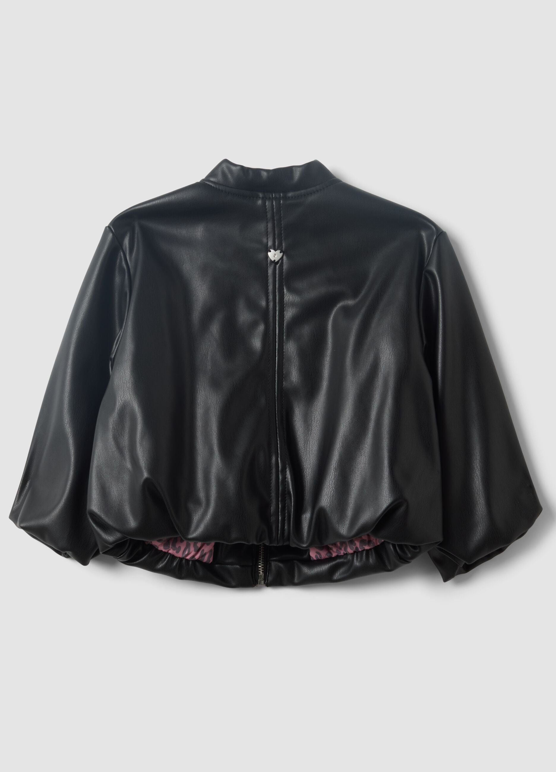 Black padded zip-up jacket for girls
