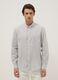 Multicolour striped shirt with mandarin collar in linen-cotton blend regular fit_2