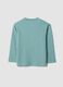 Green oversized pure cotton T-shirt with skate print for boys_1