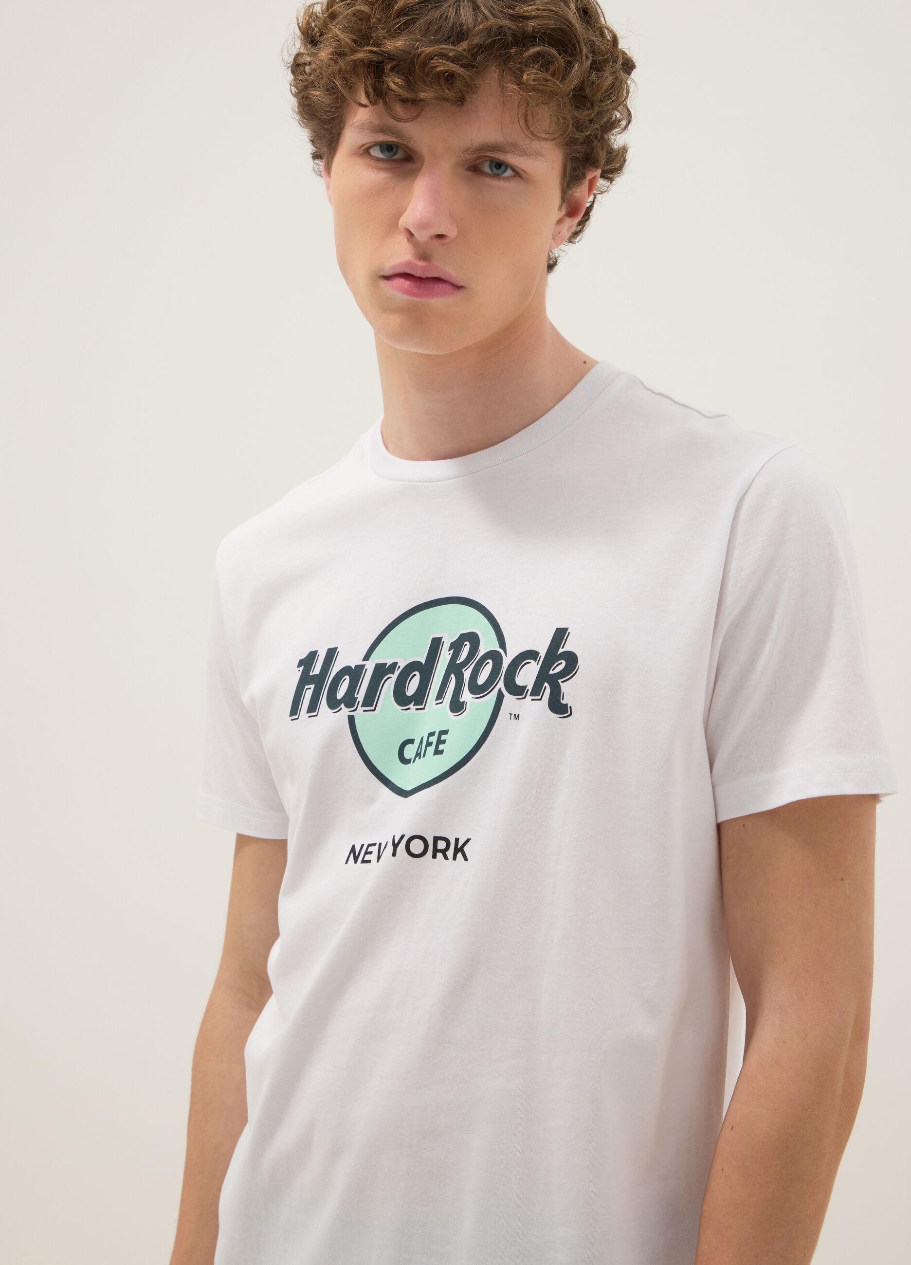 White Hard Rock Cafe logo print T-shirt in pure cotton, regular fit