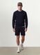 Blue cotton-blend shorts with elasticated waist, regular fit_0