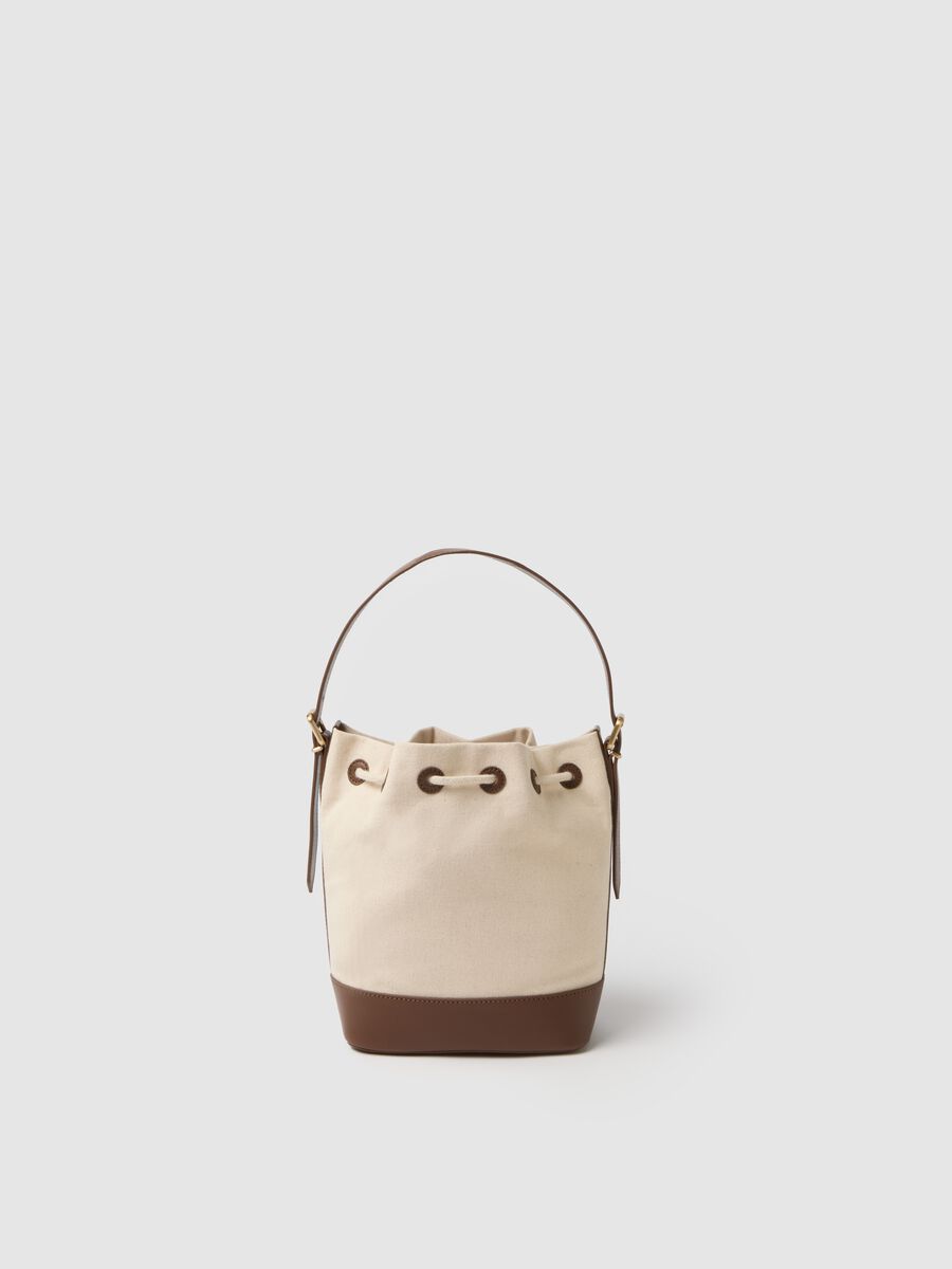 Borsa a spalla in puro cotone multicolor con chiusura a strozzo_1