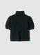 Green stretch-viscose turtleneck top_0