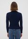 Blue viscose-blend polo-collar jumper, regular fit_3
