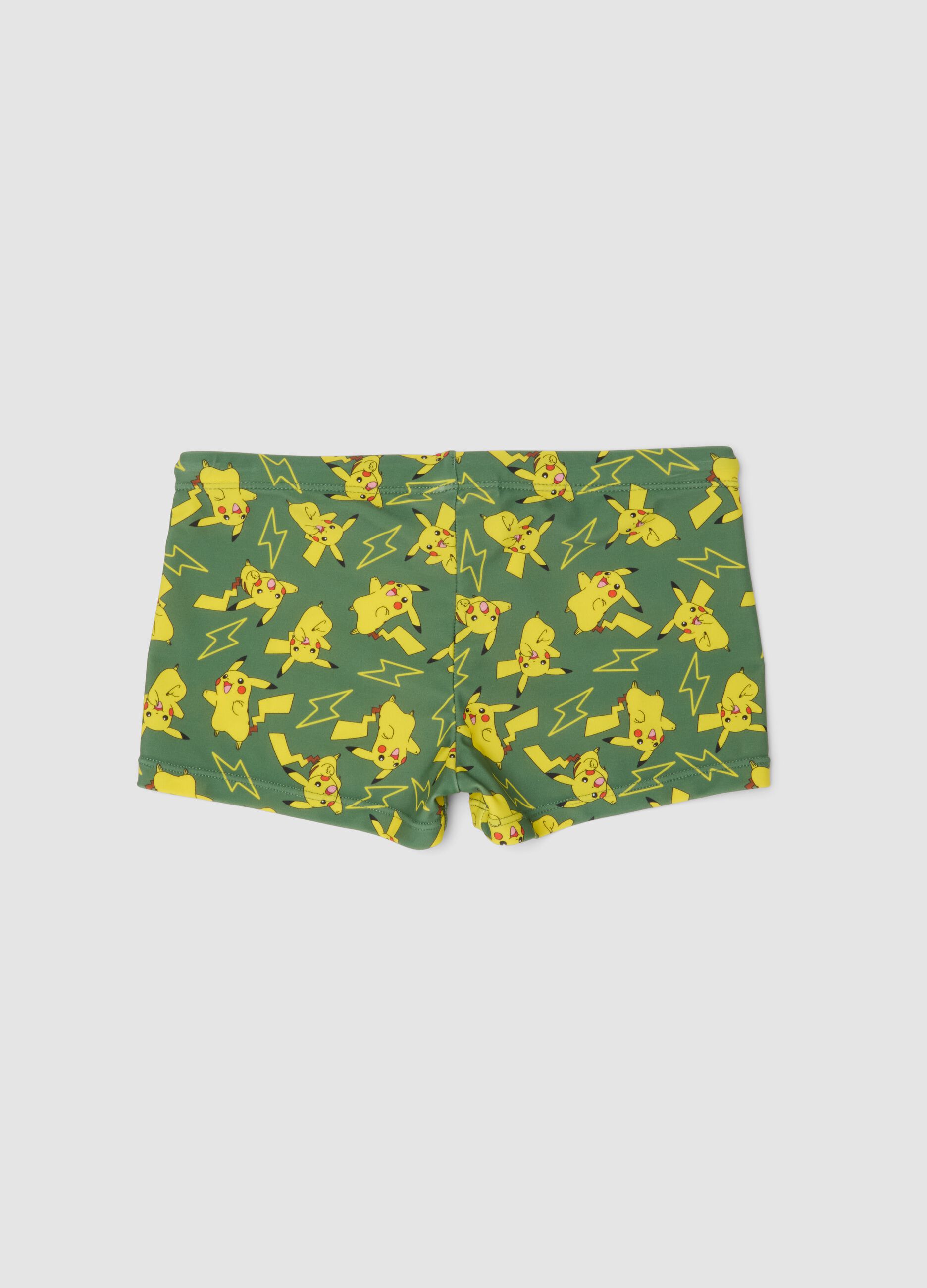 Green boys&rsquo; stretch swim trunks