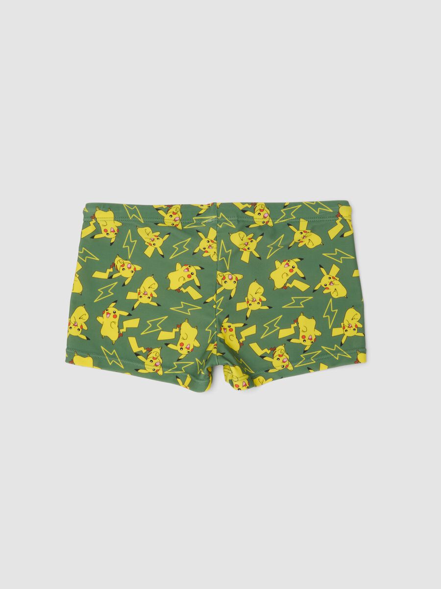 Green boys&rsquo; stretch swim trunks_1