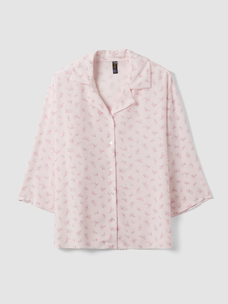 Pink floral pure viscose pyjama T-shirt_4