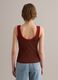 Brown pure cotton ribbed tank top_3