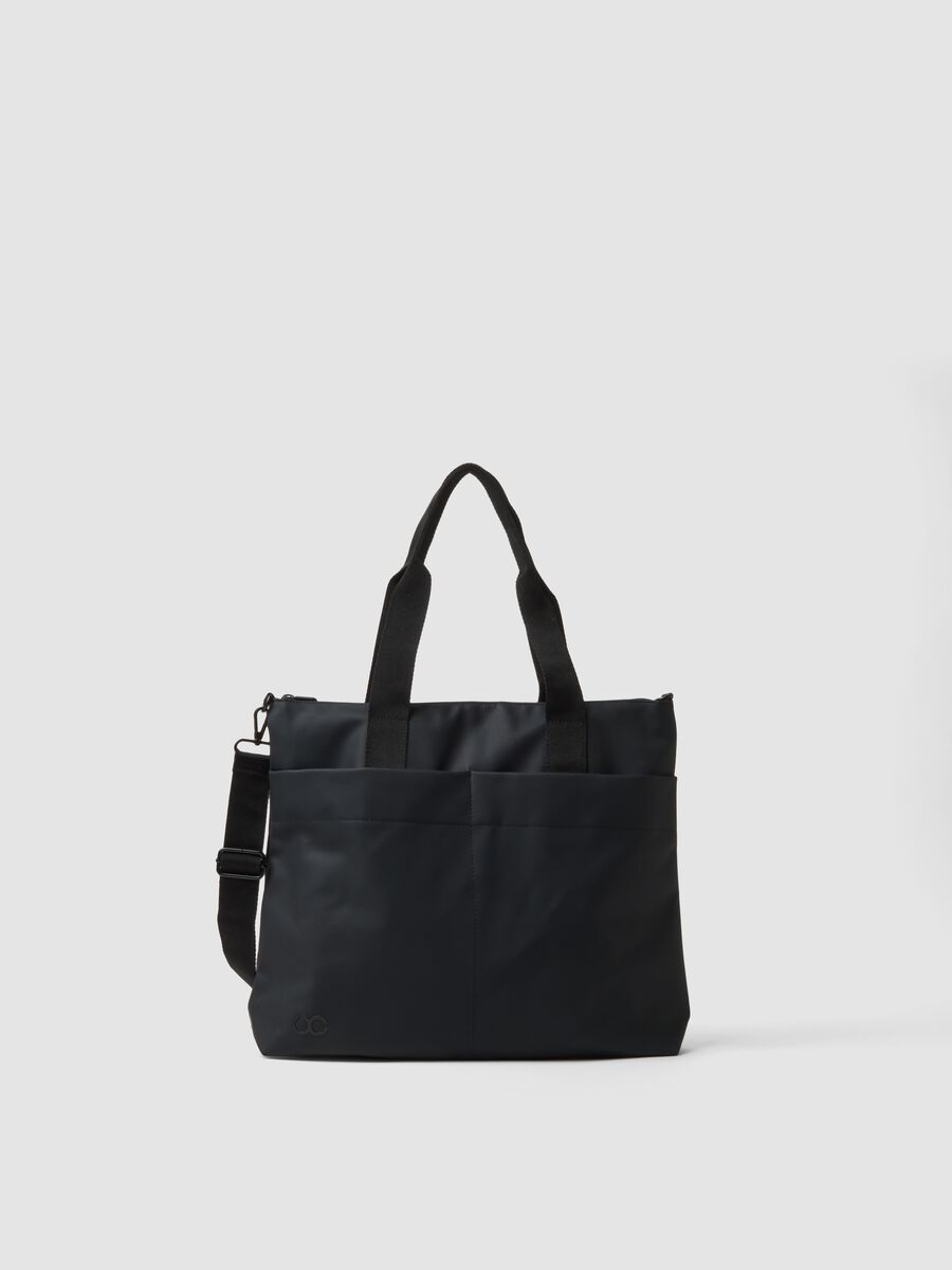 Black Handbag with Detachable Shoulder Strap_0