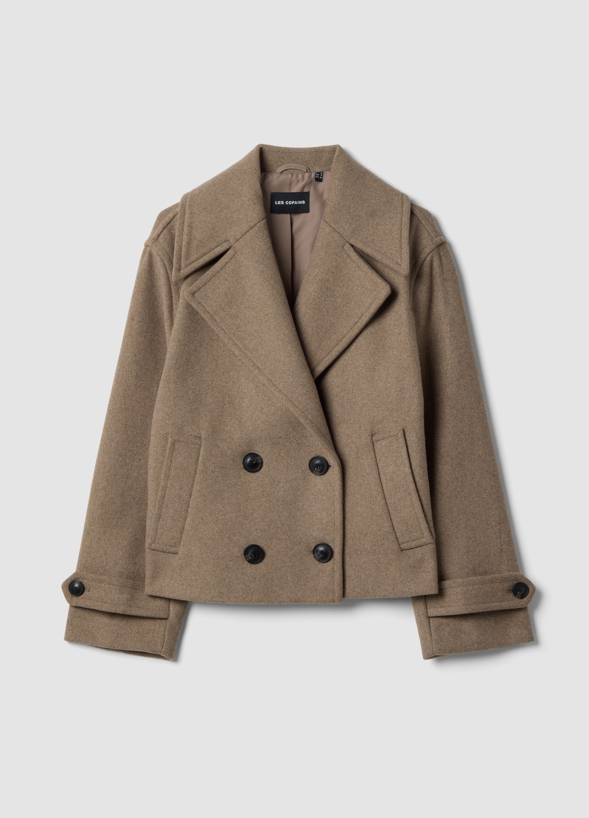 Brown wool and viscose blend coat
