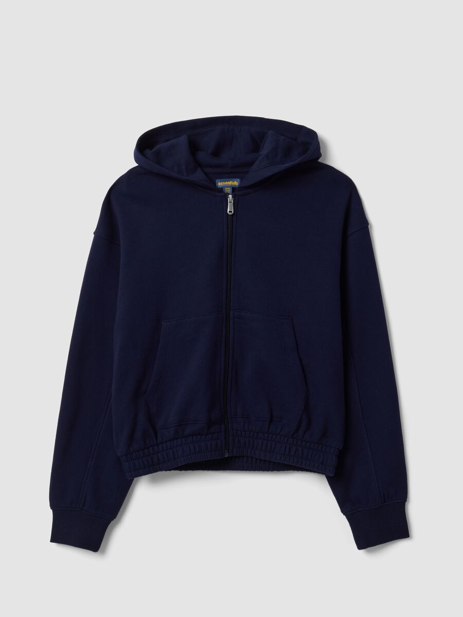 Blue organic cotton hooded sweatshirt_0