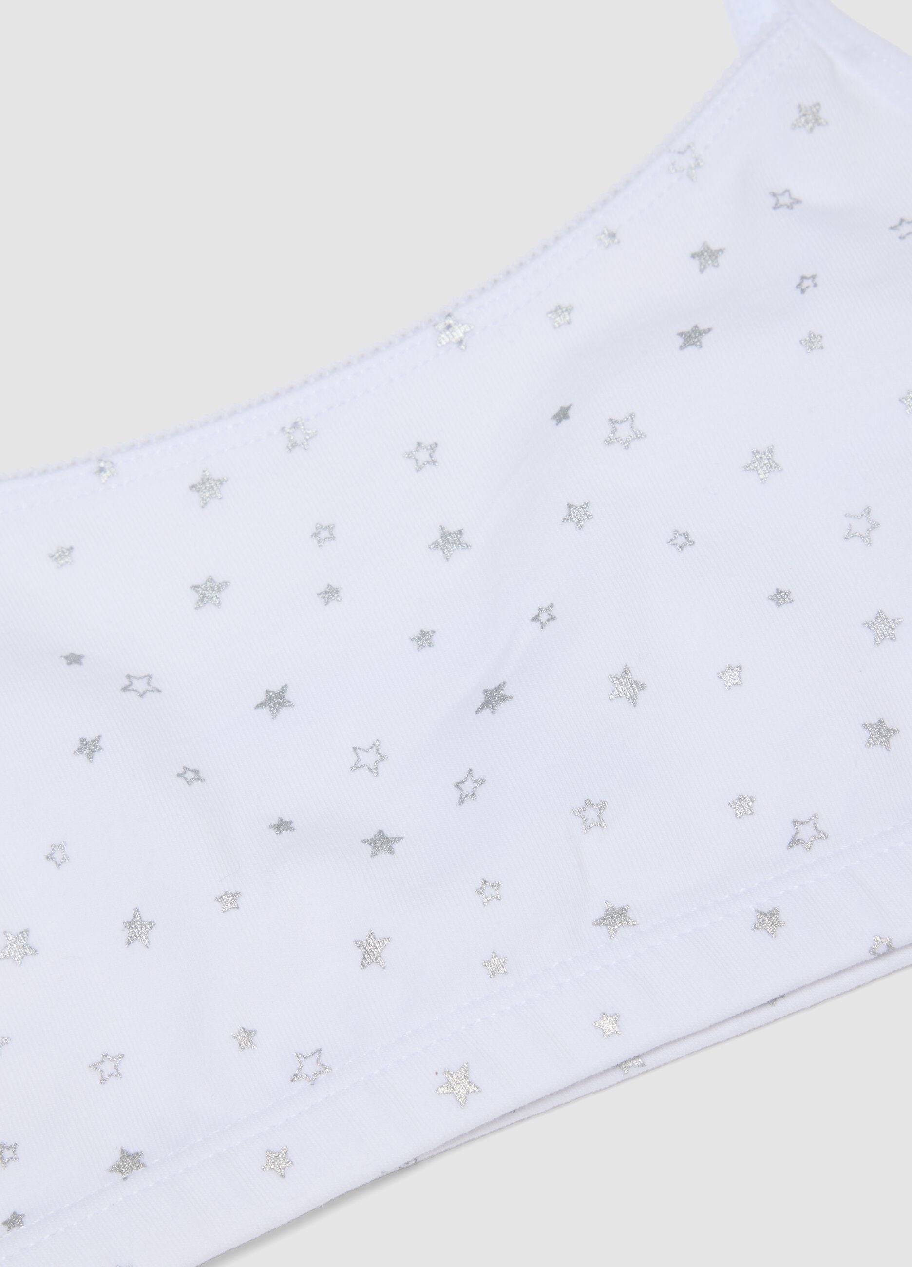 2-pack of white organic stretch cotton bralettes for girls