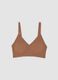 Brown stretch-fabric bra with removable padding_0