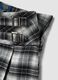 Black checked stretch viscose skirt with double buckle_3